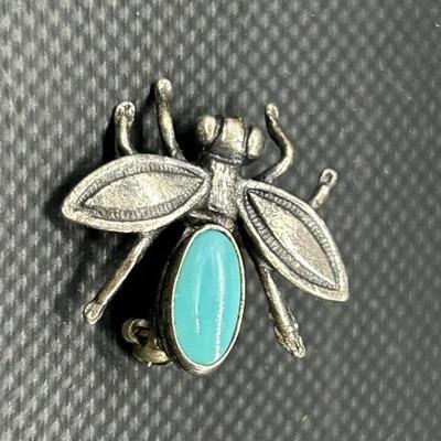 925 Silver Bee Brooch,  TW 2.26g, Tested