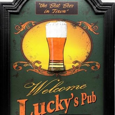 Bar Sign: Welcome to Lucky's Pub