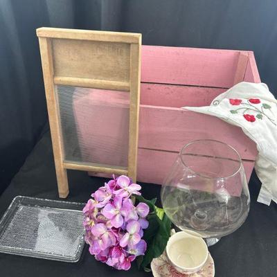 Pink Crate & Assorted items