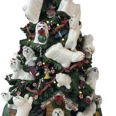 Danbury Mint Maltese Dog Christmas Tree