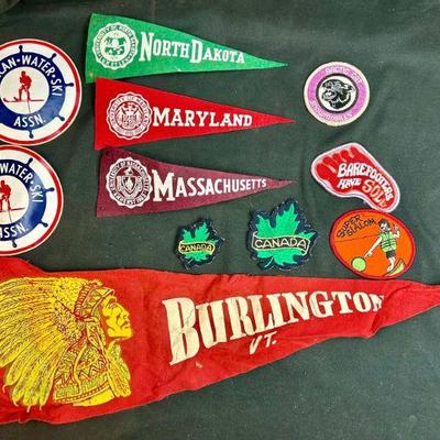 Assorted Pennants & Patches, stickers