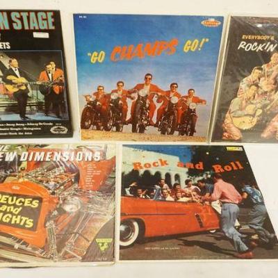 1015	ROCK ALBUMS 5 EARLY ROCK LPS, THE CHAMPS, BILL HALEY & THE COMETS, THE NEW DIMENSIONS, HEN GATES & HIS GATORS
