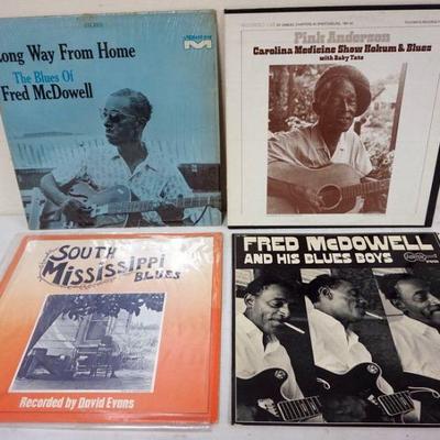 1076	BLUES ALBUMS 4 RECORDS, FRED MCDOWELL,  PINK ANDERSON, SOUTH MISSISSIPPI BLUES
