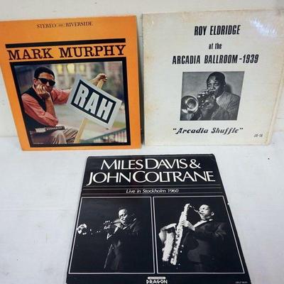 1078	JAZZ ALBUMS 3 RECORDS, ROY ELDRIDGE, MILES DAVIS, MARK MURPHY SIGNED ON BACK
