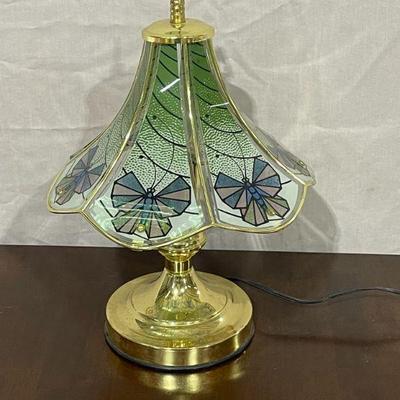 stain glass & brass lamp