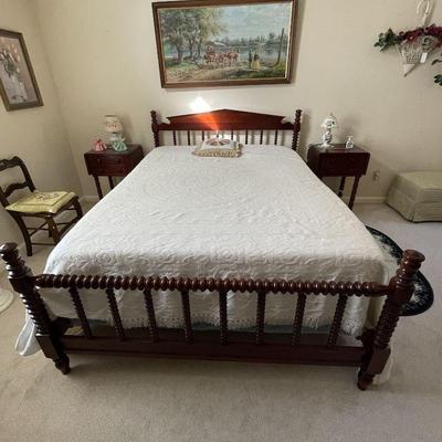 Lillain Russel bedroom suite-queen size bed-pair of dropleaf night stands-dresser- chest