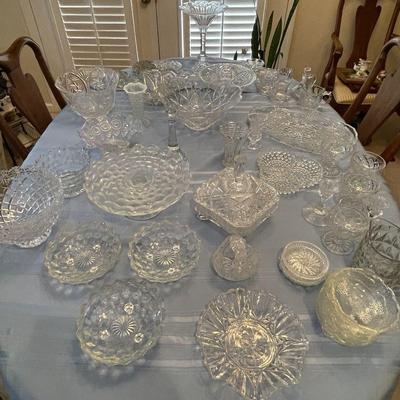 Fostoria glassware and assorted crystal & glass pieces