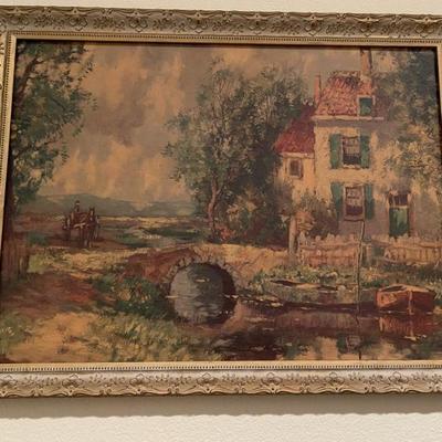 "Cottage Lithograph" wood frame