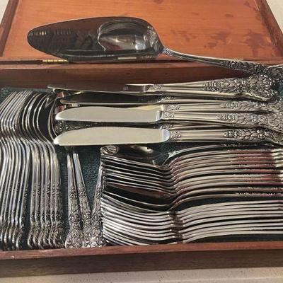 set of stainless steel flatware