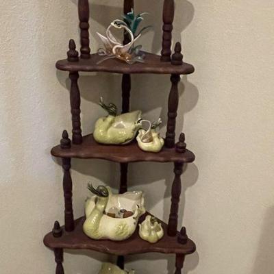 corner what-not -5 shelves