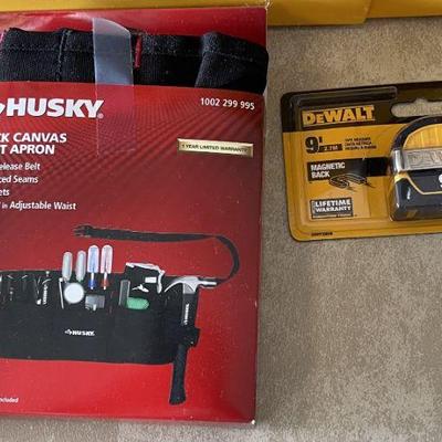 Husky tool pouch & Dewalt  tape measure
