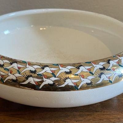 planter-hand painted flying geese gold band
