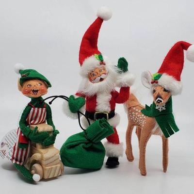 Lot 115-AL: Annalee A Merry North Pole Trio Lot

Includes: 
â€¢	2016 5â€ Santa Ornament (701316). Retired design.
â€¢	2016 5â€...