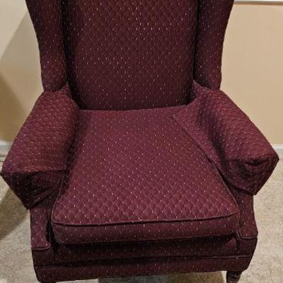 Burgundy wing chair $55.00