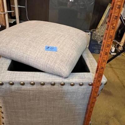 Hassock Storage Light blue Cloth Covered