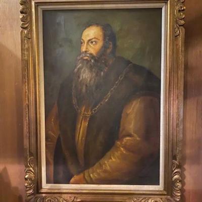 AWESOME! Antique signed Oil painting 32 x 44 inches