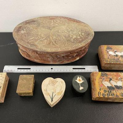 Inlaid Soapstone Trinket Box
