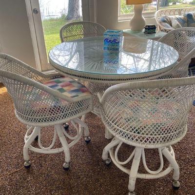 Wicker Table and Chairs