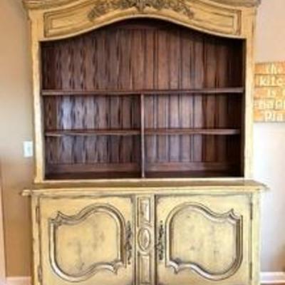 Just lovely! This Delightful Distressed Hutch Cabinet provides a romantic French country style.

Measures 64 x 20 x 89 inches and offers...