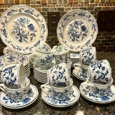 Beautiful Blue Danube China Service for 8 including dinner plates, salad plates, dessert plates, bowls, cups, saucers, creamer and sugar...