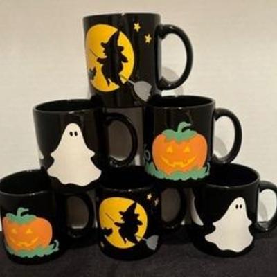 Set of Six Halloween Mugs by Waechtersbach