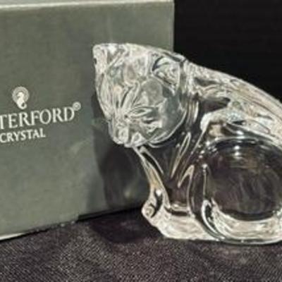 Waterford Crystal Cat Figurine measuring 4 x 2 x 4.5 inches. So sparkly! 