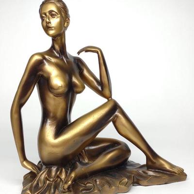 Golden Nude Female Resin Sculpture
