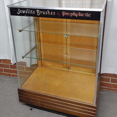 1940s Jewelite Brushes Store Display Cabinet