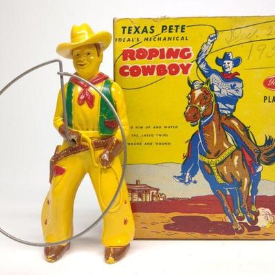 Ideal Texas Pete Roping Cowboy Wind-up Toy & Box