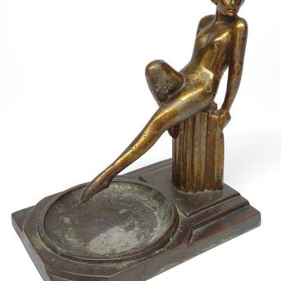 Art Deco Figural Nude Female Ashtray