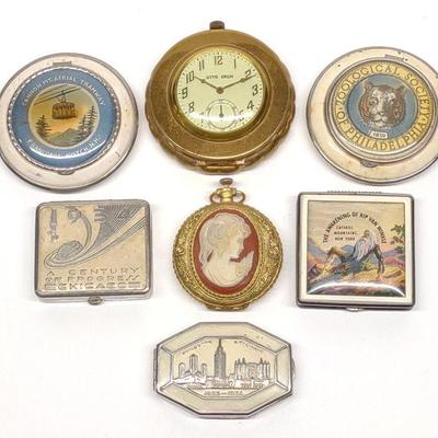 7 Vintage Enamel Compacts (1930s-40s)