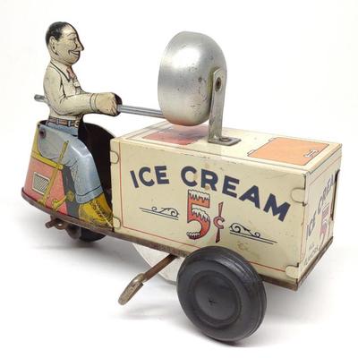 Courtland Wind-up Ice Cream Scooter Tin Toy