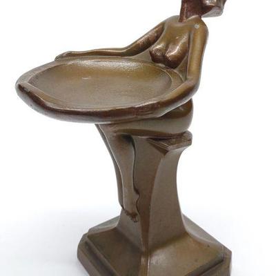 Bronzart Art Deco Style Nude Figural Ashtray