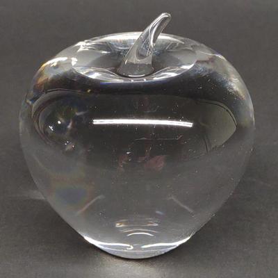 Tiffany & Co Crystal Apple Paperweight Glass Art