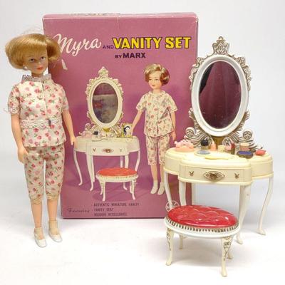 Marx Myra & Vanity Set Toy Doll Set in Box
