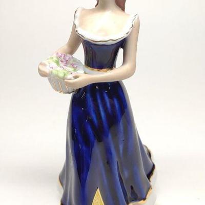 Royal Dux Porcelain Figure Lady w/ Flowers