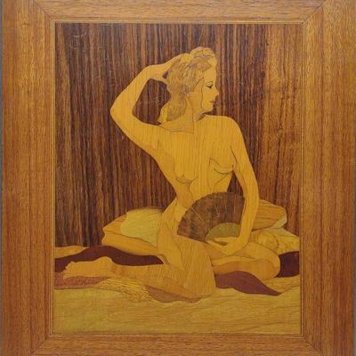 Inlaid Marquetry Art of Nude Woman