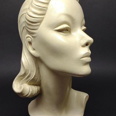 Vintage Ceramic Female Bust Sculpture / Mannequin