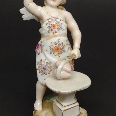 Antique Porcelain Cupid Blacksmith Figure