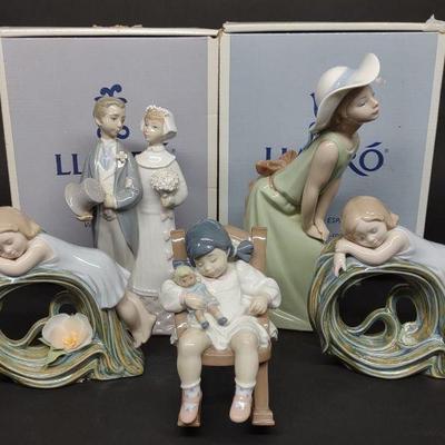 5 Lladro Porcelain Figurines (2 boxed)