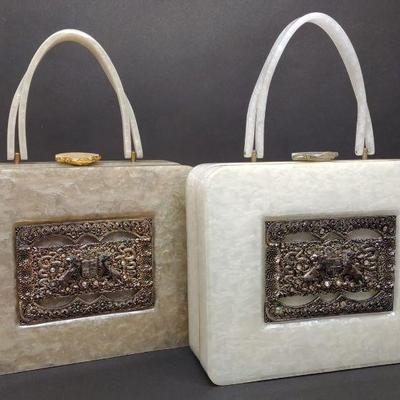 Two 1950s Lucite Box Purses