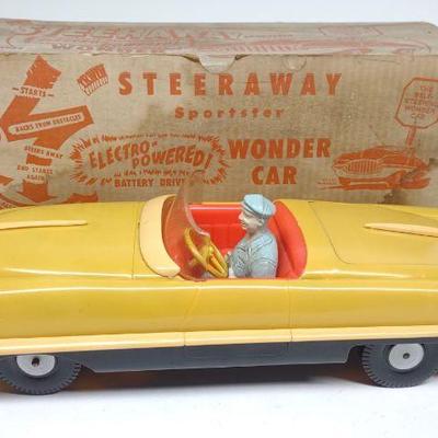 Irwin Steeraway Sportster B/O Toy Car w/ Box