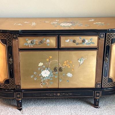 Oriental Lacquered & Gilt Sideboard Buffet