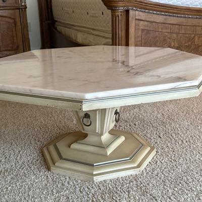 Vintage Marble Topped Hexagon Coffee Table