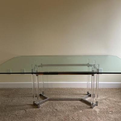 Lucite & Glass Dining Table