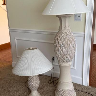 Pair Pineapple Ceramic Lamps
