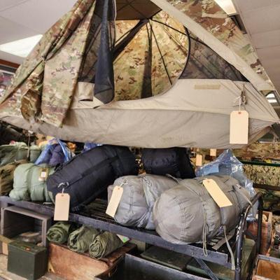 Military Surplus Inventory Tents, Sleeping bags, Boxes