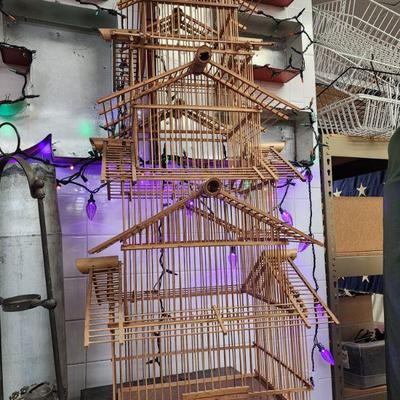 Tall Wooden Bird Cage