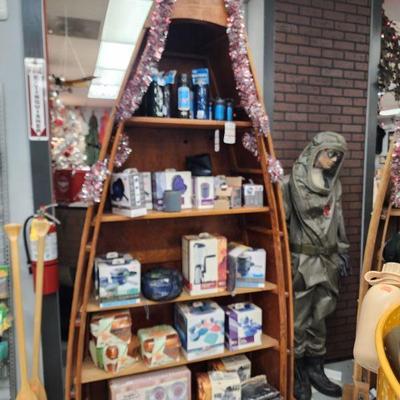 Large Wooden Canoe Shelf