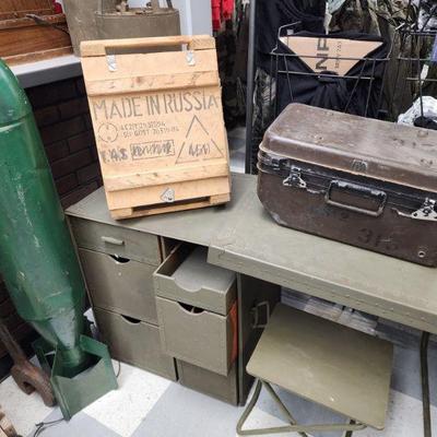 Military Field Operation Desk and other Military Items
